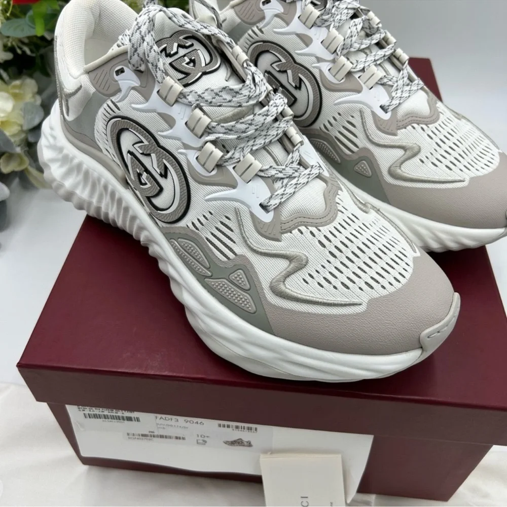 Men’s Gucci ripple sneakers interlocking G logo size 10.5 made in Italy NWT